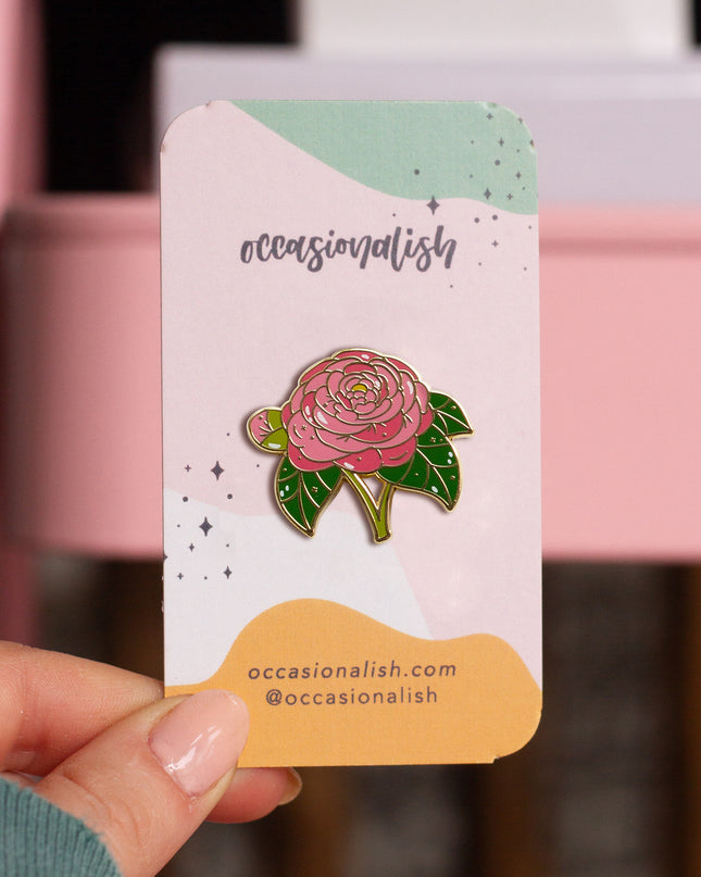 Japanese Camellia Enamel Pin