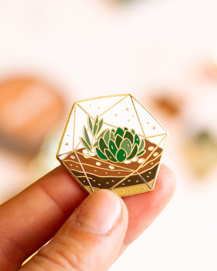Succulent Terrarium Enamel Pin