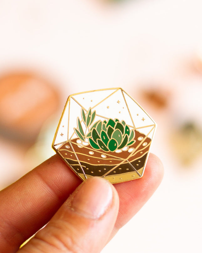 Succulent Terrarium Enamel Pin