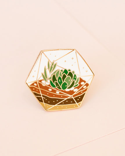 Succulent Terrarium Enamel Pin