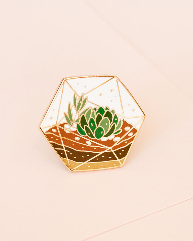 Succulent Terrarium Enamel Pin
