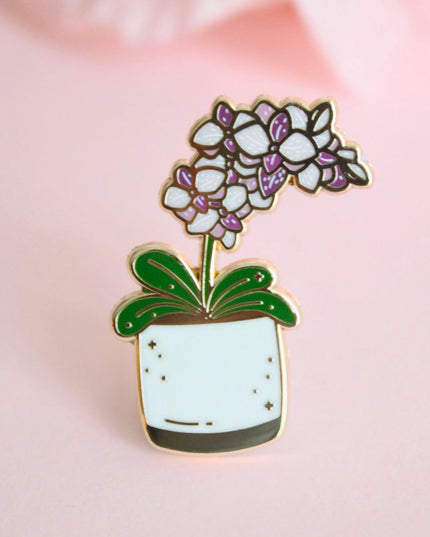 Pot of Orchids Enamel Pin