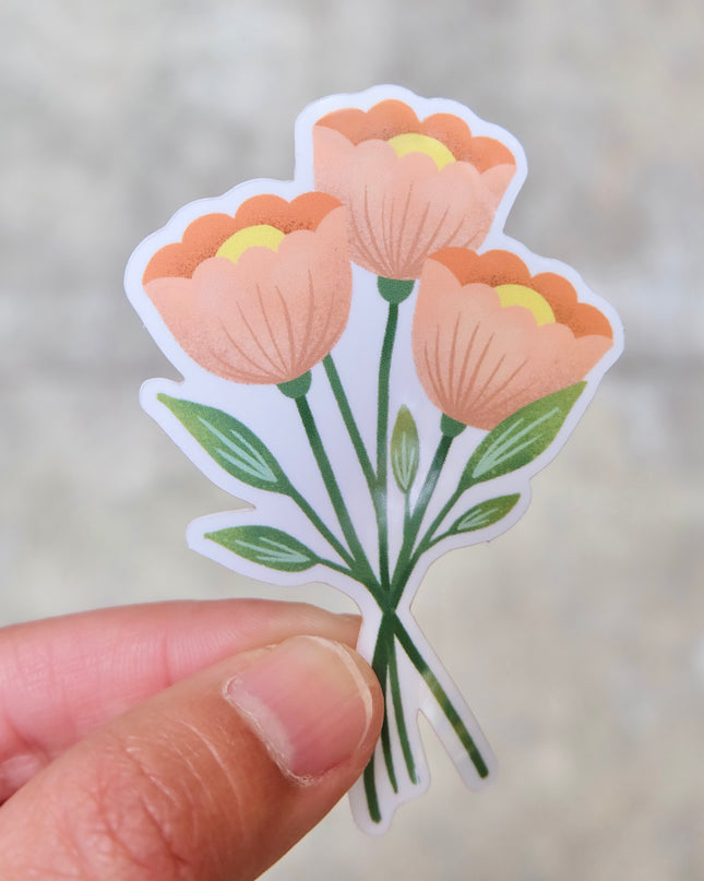 Poppy Flowers Vinyl Sticker