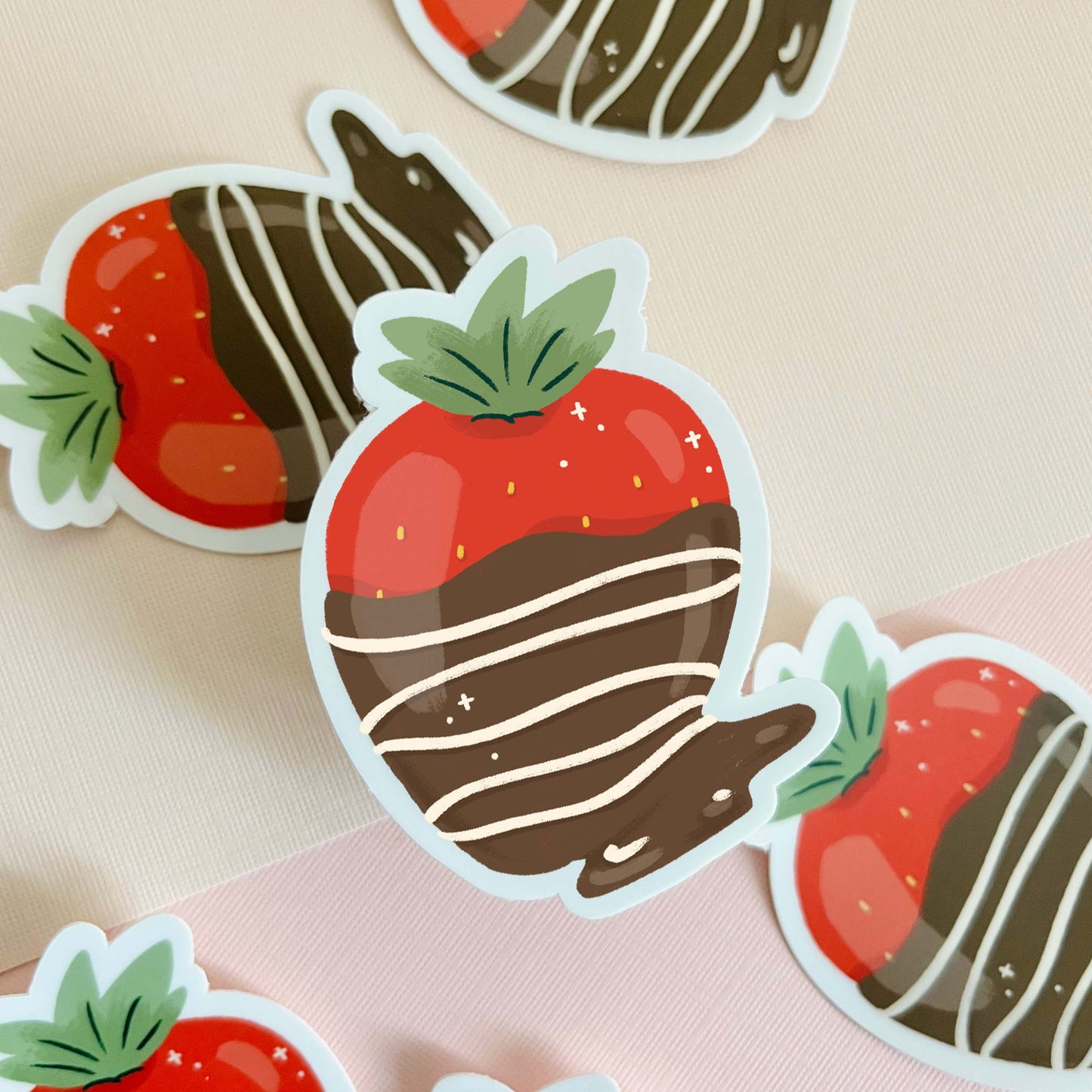 Chocolate Covered Strawberry Matte Vinyl Sticker