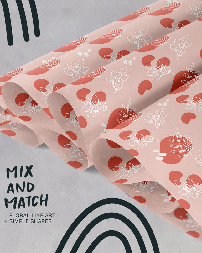 Floral Line Art Procreate Stamp Brushes