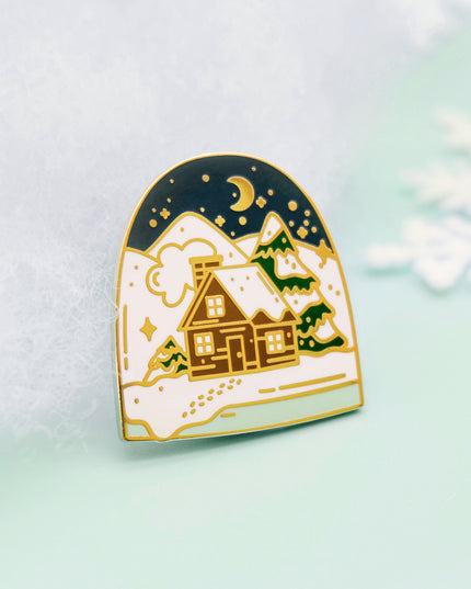 Winter House Enamel Pin
