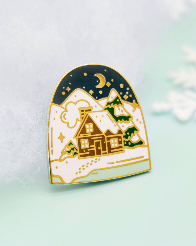 Winter House Enamel Pin